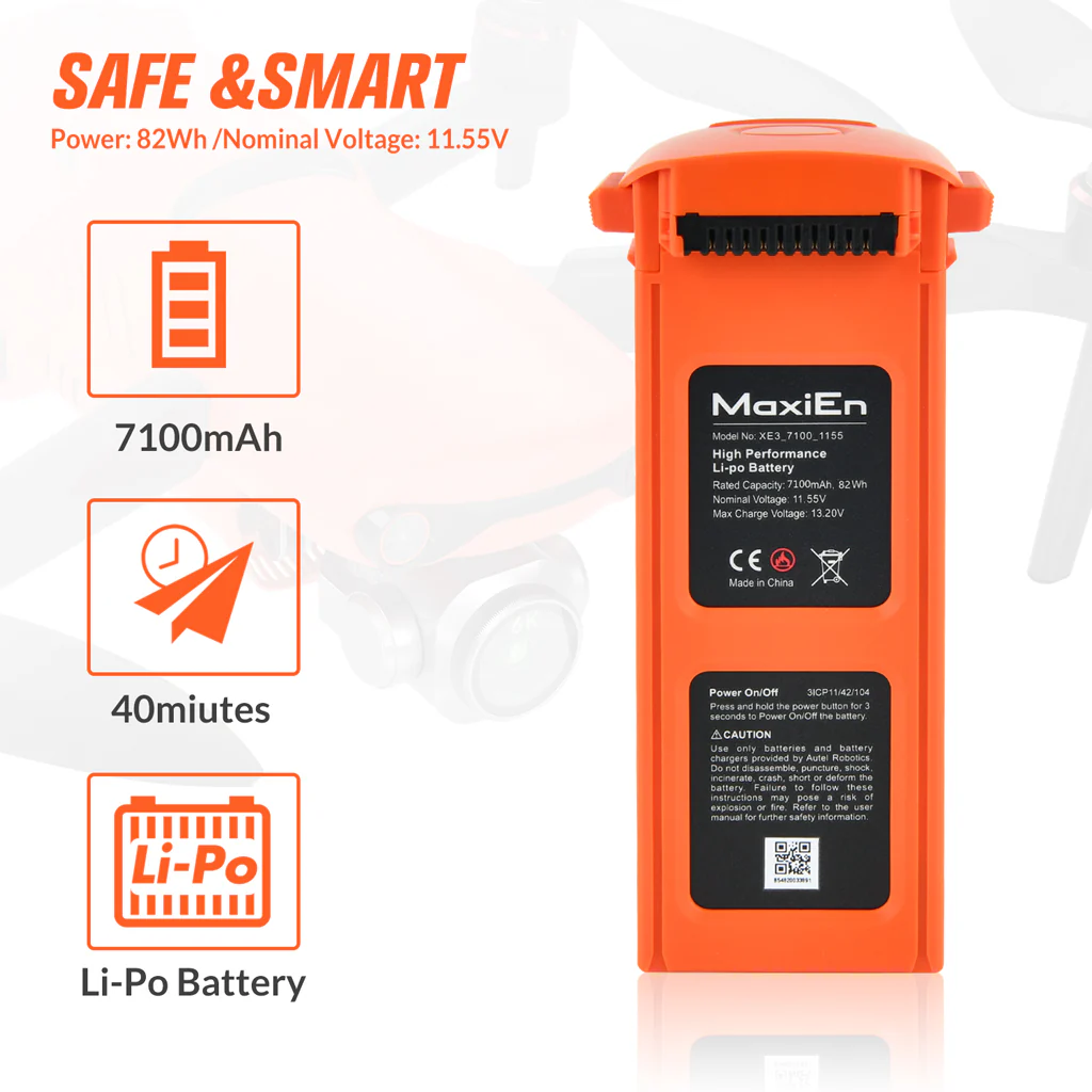 Autel Robotics EVO II Drone Battery 7100mAh - Orange - Image 4