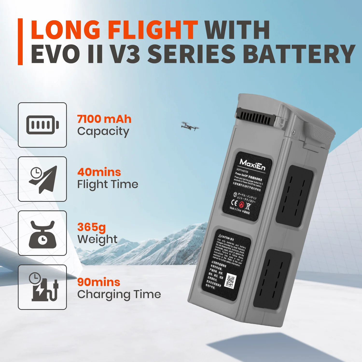 Autel Robotics EVO II Drone Battery 7100mAh - Grey - Image 3