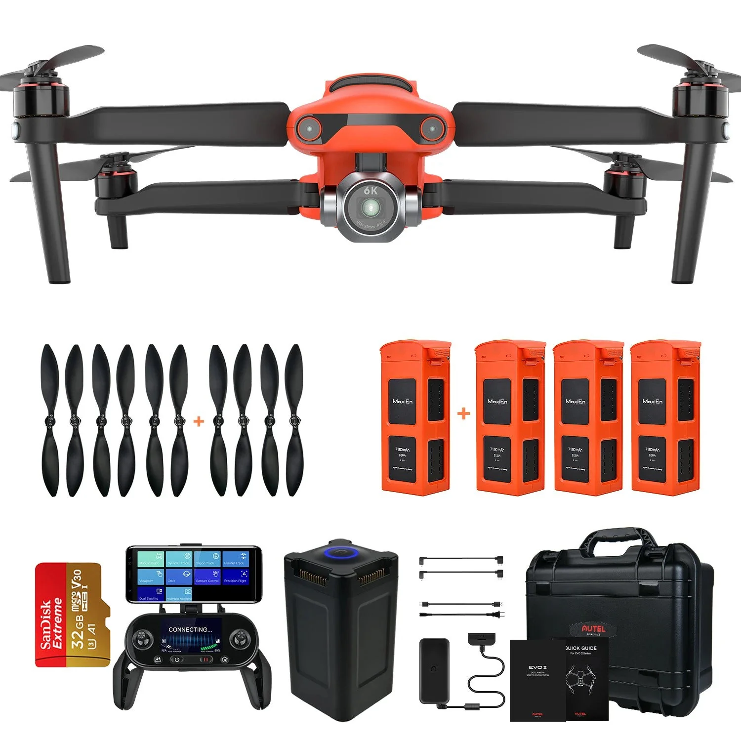 Autel Robotics EVO II Pro (6K) Camera Drone Rugged Bundle Hard Case Combo